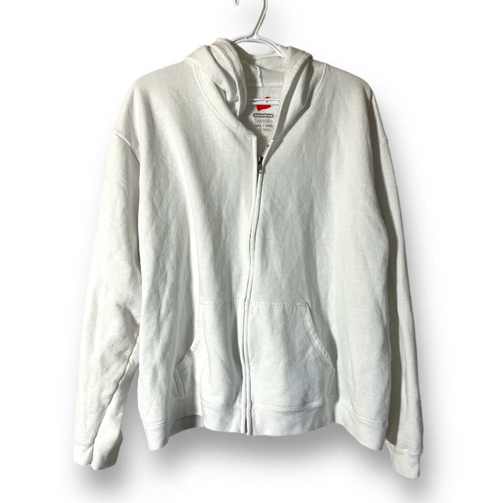 Hanes Hoodie White Full Zip sweatshirt women’s size 2X